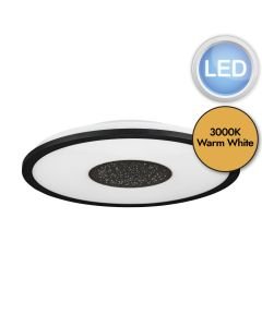 Eglo Lighting - Marmorata - 900558 - LED Black White Flush Ceiling Light
