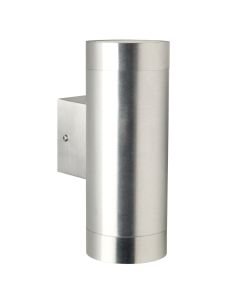 Nordlux - Tin Maxi - 21519929 - Brushed Aluminium Clear Glass 2 Light IP54 Outdoor Wall Washer Light