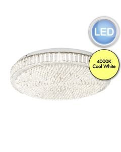 Eglo Lighting - Balparda - 39746 - LED Chrome Clear Glass Flush Ceiling Light