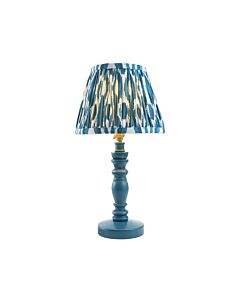 Endon Lighting - Bibury & Ikat 20cm - 115092 - Blue Aged Brass Table Lamp With Shade