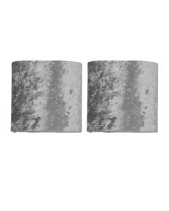 Set of 2 Grey Crushed Velvet 15.5cm Table Lamp Shades