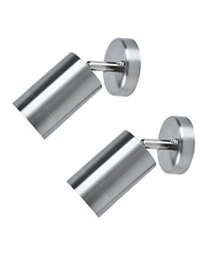 Set of 2 Rado - Stainless Steel Clear IP44 Outdoor Wall Spotlights