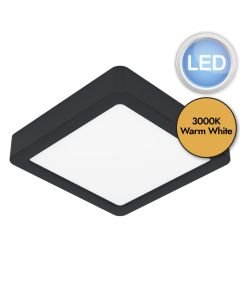 Eglo Lighting - Fueva 5 - 900643 - LED Black White IP44 Bathroom Ceiling Flush Light