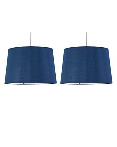 Set of 2 Zoey - Navy Blue with Silver Inner Easy Fit Pendant or Lamp Shades