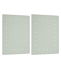 Pair of Battery Operated Rectangular LED Illuminated Bathroom Mirrors
