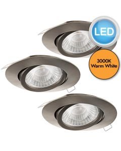Eglo Lighting - Set of 3 Tedo 1 - 95359 - LED Satin Nickel Recessed Ceiling Downlights