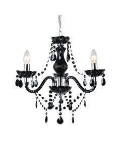Black and Chrome Marie Therese Style 3 x 40W Chandelier