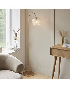 Endon Lighting - Ashcroft - 120621 - Aged Brass Clear Ribbed Glass