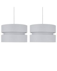 Pair of Light Grey Layered Easy Fit Light Shades