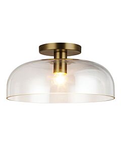 Elstead Lighting - Sylvia - ALM-SYLVIA-SF-BG-CL - Gold Clear Glass Flush Ceiling Light