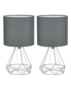 Set of 2 Christie - Silver Geometric Lamps