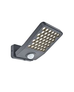 Set of 2 Atlantis - LED Dark Grey Clear IP54 Medium Outdoor Sensor Floodlights