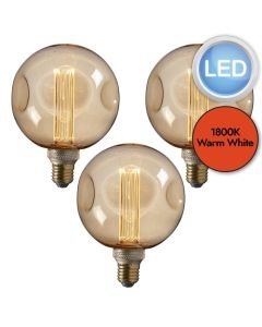 Endon Lighting - Set of 3 Dimple - 97175 - LED E27 ES - Filament Light Bulbs - 125mm dia