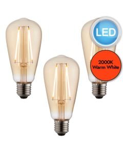 Endon Lighting - Set of 3 Pear - 77107 - LED E27 ES - Filament Light Bulbs - 64mm dia
