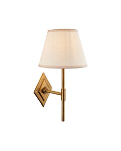 Endon Lighting - Diamond - 114165 - Antique Brass Vintage White Wall Light