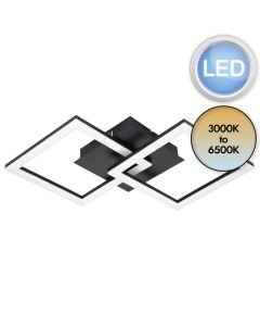 Eglo Lighting - Paranday-Z - 900316 - LED Black White Flush Ceiling Light