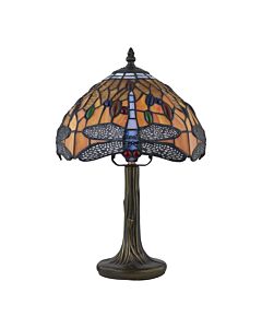 Chaplin - Orange Tiffany Dragonfly 39cm Table Lamp