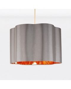 Grey with Copper Inner Scalloped Pendant Shade