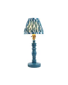 Endon Lighting - Bibury & Ikat 16cm - 115897 - Blue Aged Brass Table Lamp With Shade