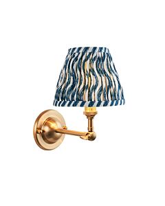 Endon Lighting - Dome Wing & Ripple 16cm - 115622 - Aged Brass Blue Wall Light