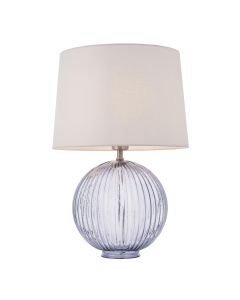 Endon Lighting - Jemma - 92908 - Smoked Glass Vintage White Table Lamp With Shade