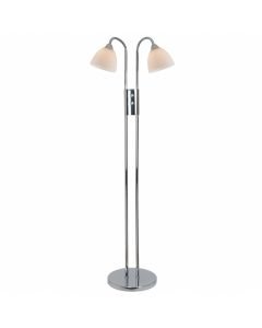 Nordlux - Ray - 72224033 - Chrome White Glass 2 Light Floor Reading Lamp
