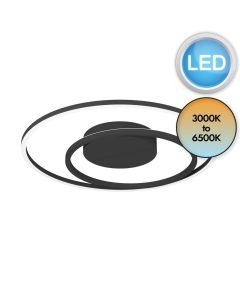 Eglo Lighting - Calagrano-Z - 900728 - LED Black White Flush Ceiling Light