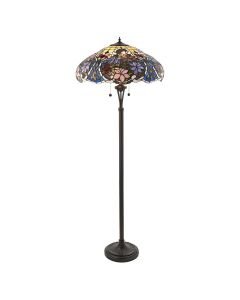 Interiors 1900 - Sullivan - 64323 - Dark Bronze Tiffany Glass 2 Light Floor Lamp