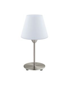Eglo Lighting - Damasco 1 - 95785 - Satin Nickel White Glass Table Lamp