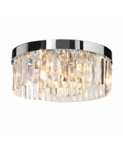 Saxby Lighting - Crystal - 35612 - Chrome Clear Crystal Glass 5 Light IP44 Bathroom Ceiling Flush Light