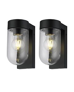Set of 2 Parnie - Black IP44 Outdoor Wall Lights