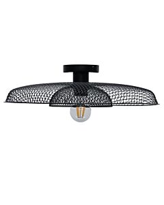 Cassidy - Black Metal Wire Layered Flush Ceiling Light