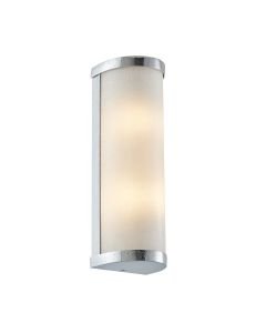 Saxby Lighting - Ice - 39363 - Chrome Opal Glass 2 Light IP44 Bathroom Wall Light