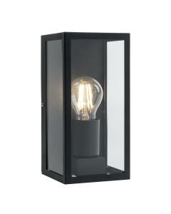 Mansfield - Black with Clear Glass IP44 Outdoor Flush Wall Light