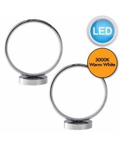 Set of 2 Hoop - Polished 10W LED Table Lamps