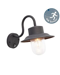 Endon Lighting - Chesham - 70331 - Black Clear Glass IP44 Outdoor Sensor Wall Light