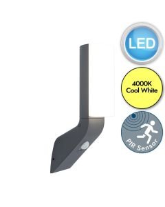 Lutec - Bati - 5188602125 - LED Dark Grey Opal IP44 Outdoor Sensor Wall Light