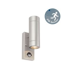 Saxby Lighting - Palin - 75430 - Stainless Steel Clear Glass 2 Light IP44 PIR Outdoor Sensor Wall Light