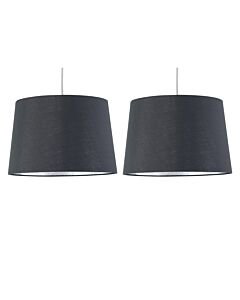 Set of 2 Zoey - Grey with Silver Inner Easy Fit Pendant or Lamp Shades