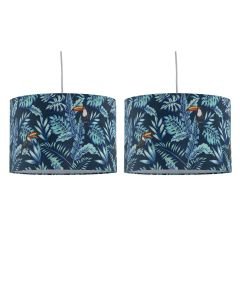 Set of 2 Toucan - Velvet Toucan Design 30cm Pendant or Table Lamp Shades