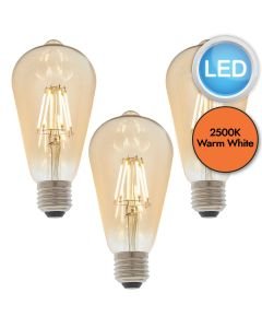 Endon Lighting - Set of 3 Pear - 93032 - LED E27 ES - Filament Light Bulbs - 64mm dia