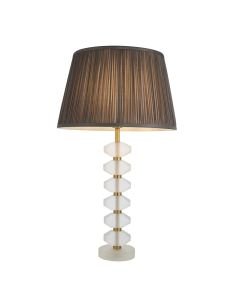 Endon Lighting - Annabelle - 98342 - Frosted Crystal Glass Charcoal Table Lamp With Shade