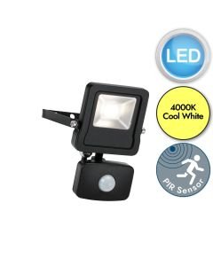 Saxby Lighting - Surge - 78963 - LED Black Clear Glass IP44 10W Outdoor Sensor Floodlight
