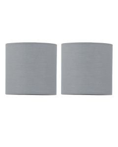 Set of 2 Grey Textured Cotton 15.5cm Table Lamp Shades