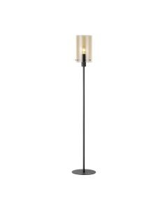 Eglo Lighting - Polverara - 39542 - Black Amber Glass Floor Lamp