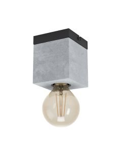 Eglo Lighting - Prestwick 3 - 43595 - Black Grey Concrete Flush Ceiling Light