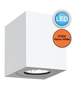 Nordlux - Canto Kubi 2 - 49711001 - LED White Clear Glass 2 Light IP44 Outdoor Wall Washer Light