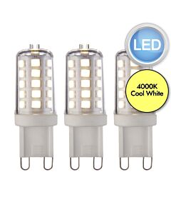 98433 - Set of 3 Cool White 3.2W - Dimmable LED G9 Light Bulbs