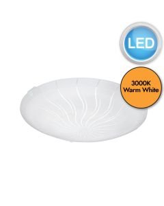 Eglo Lighting - Margitta 1 - 96089 - LED White Clear Glass 3 Light Flush Ceiling Light