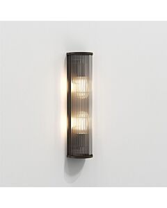 Astro Lighting - Avignon - 1427003 - Bronze Clear Ribbed Glass 2 Light Wall Washer Light
